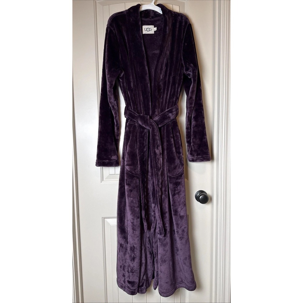 UGG Marlow Fleece Plush Robe Purple Womens Size XL Pockets Belt Lounge Cozy EUC